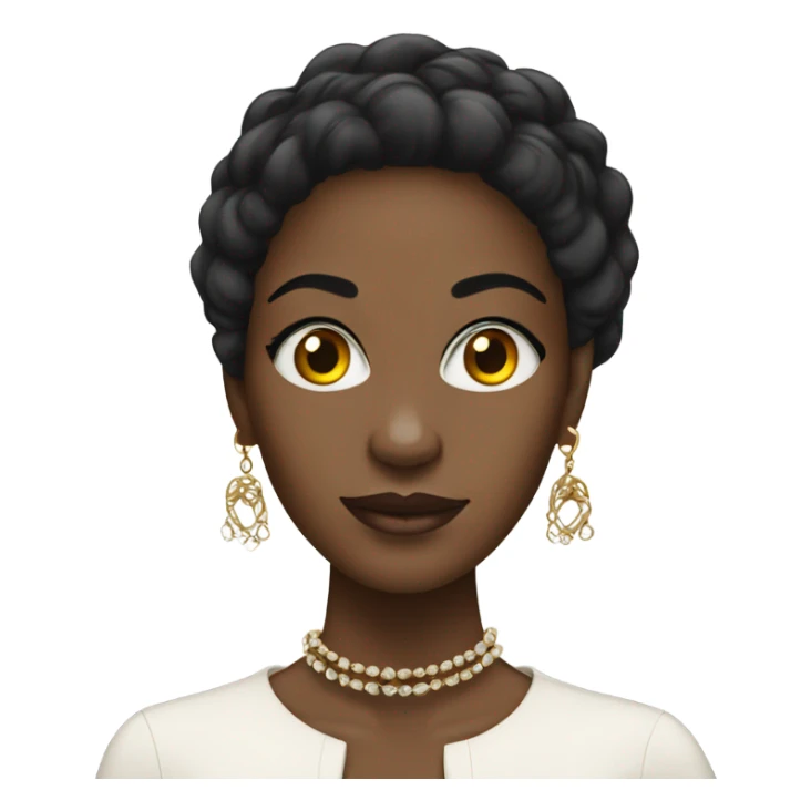 Black woman with Chanel earrings  sticker