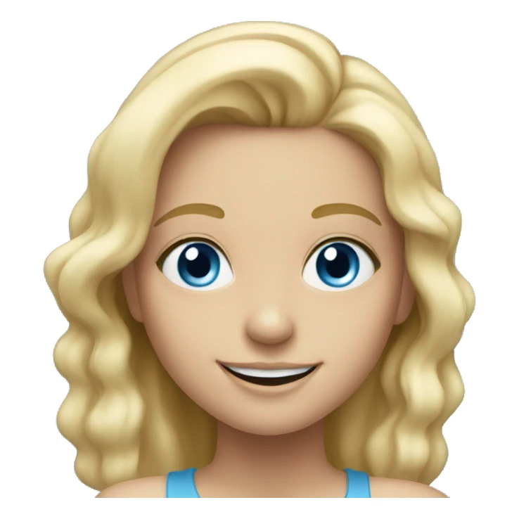 smiling blonde girl portrait blue eyes sticker
