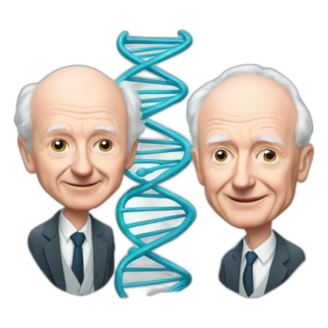 james watson and francis crick and dna sticker