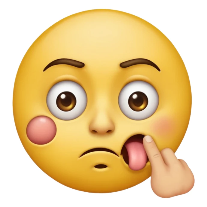 Create an regular circle emoji that is rolling his eyes and super gross make it yellow picking his nose too sticker