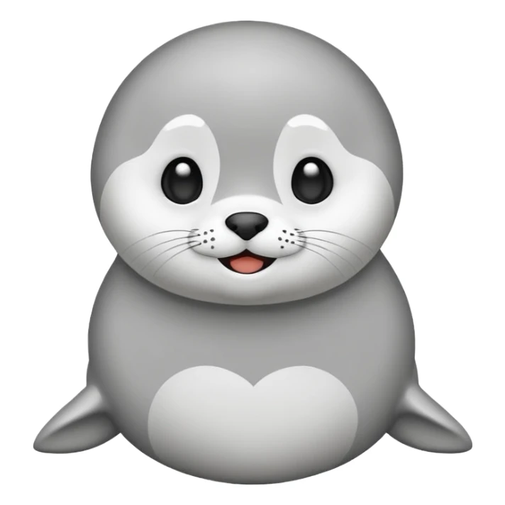 A cute chibi mascot seal character,
simple flat vector style,
black outline, white body,
forum emoji style,
minimal background, transparent background,
centered composition,
128x128 canvas,
no text, no watermark, sticker