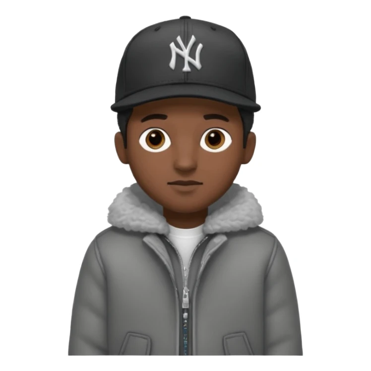 Cappellino New Era New York nero e persona con giubbotto di pecora grigio e anche la lana grigia sticker