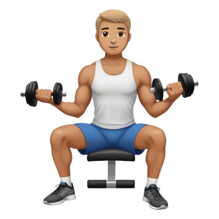 man seated weighted wrist curl sticker