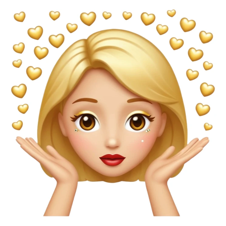 Heart eyes with kissy lips with open arms surrounded by sparkles  sticker