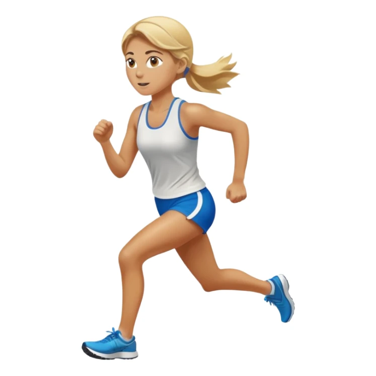 Young woman blonde brown hair running marathon sticker