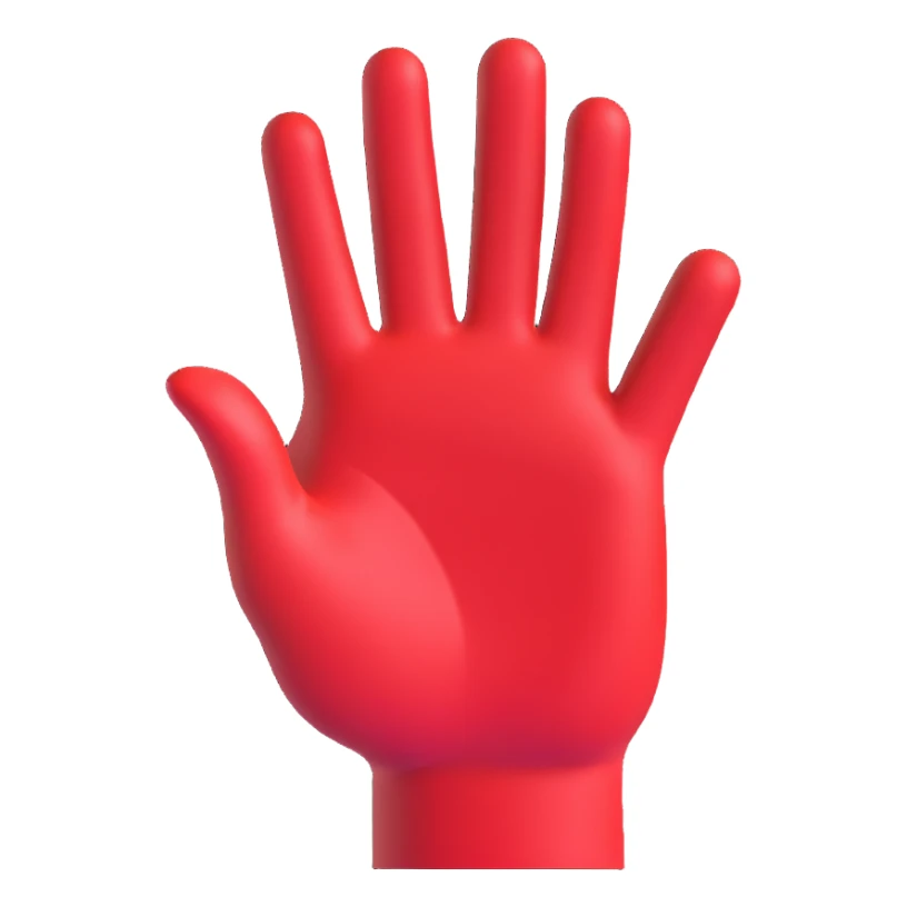 hand showing stop gesture meaning 'wait', stop/start vibe, stop sign style emoji sticker
