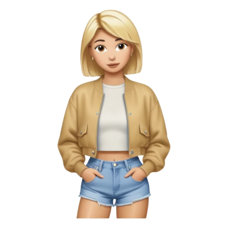 Hailey bieber cheveux court blond voir tout le corps  sticker