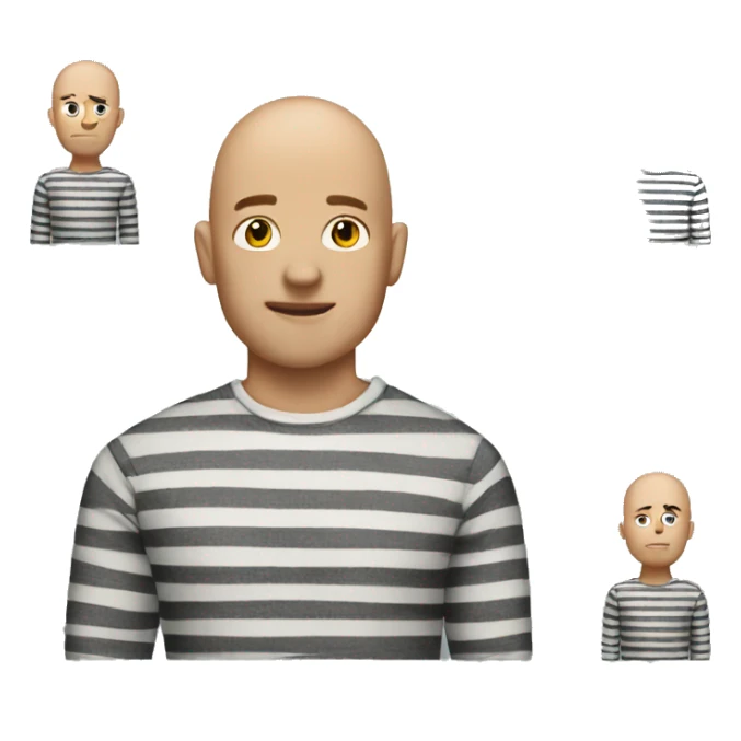 bald man in striped shirt sticker