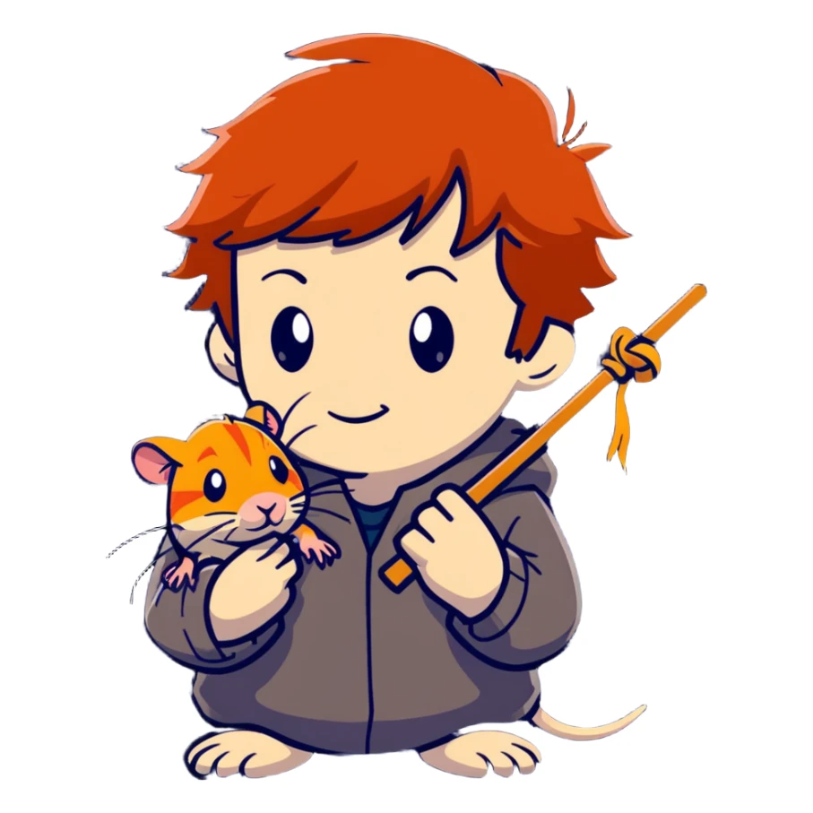 Ron Weasley with broken wand and pet rat sticker