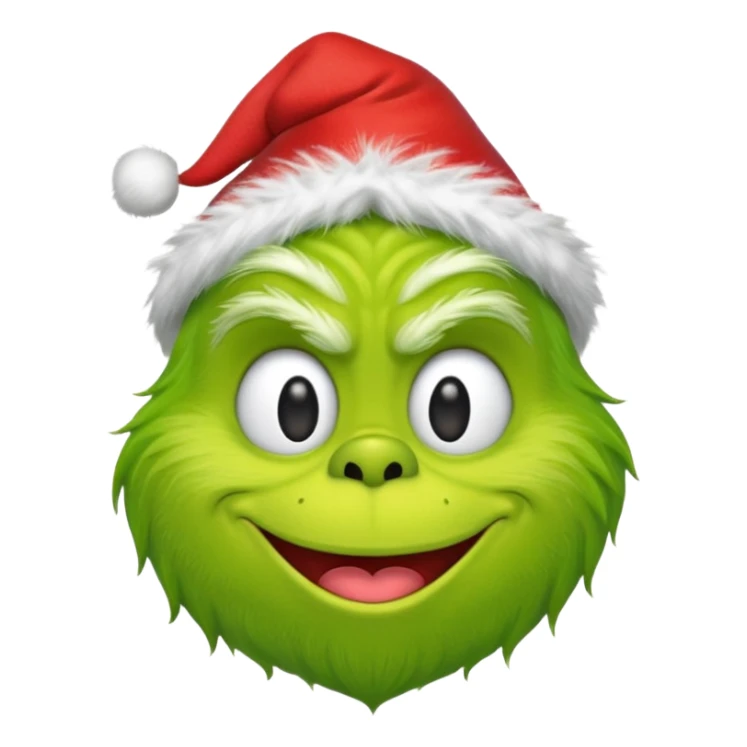 Un emoji de el Grinch diciendo ho ho ho sonriendo sticker