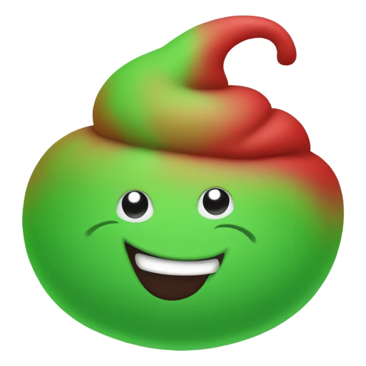 Red and green swirl poop emoji sticker