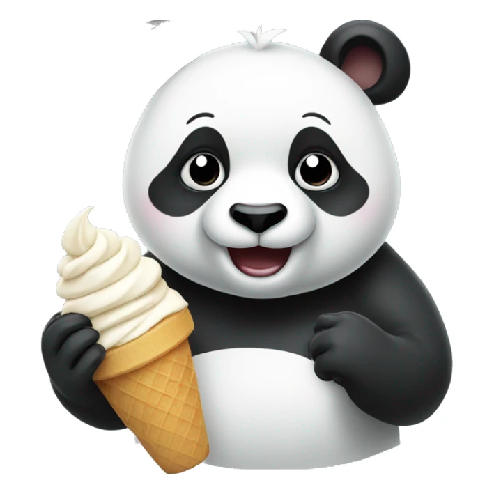 Panda eating ice cream sticker