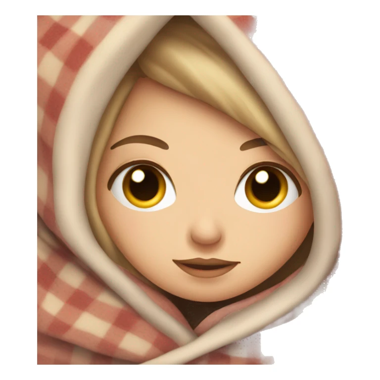 White girl snuggled in a blanket sticker