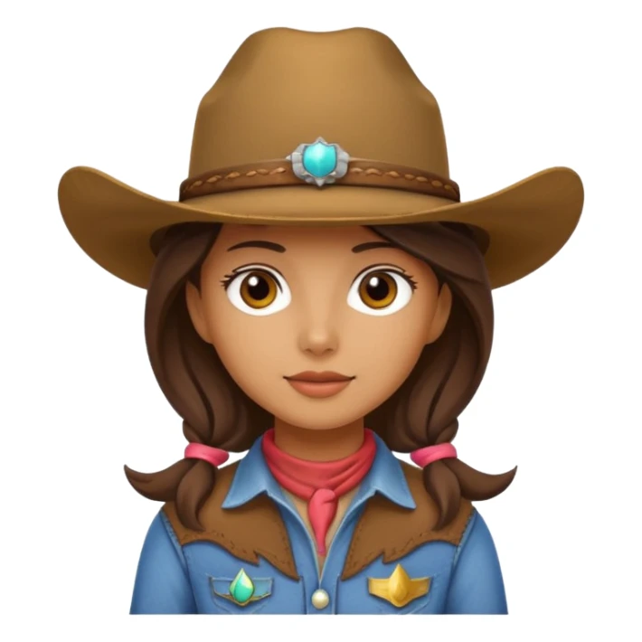 girl cowboy no hat sticker