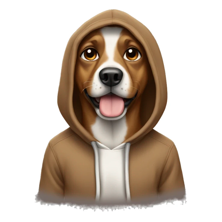 Dog brown wearing a hoodie  sticker