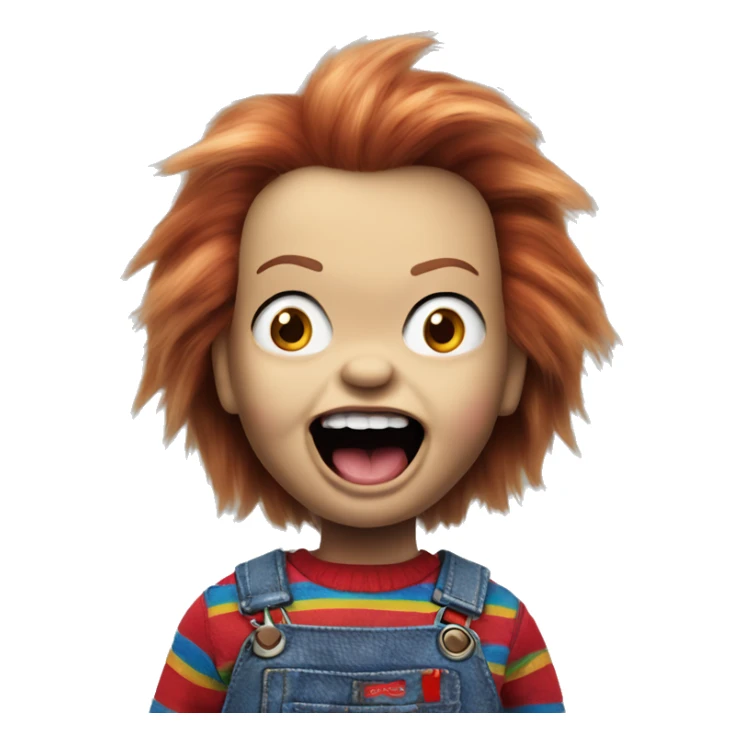 Chucky doll with tongue out  sticker