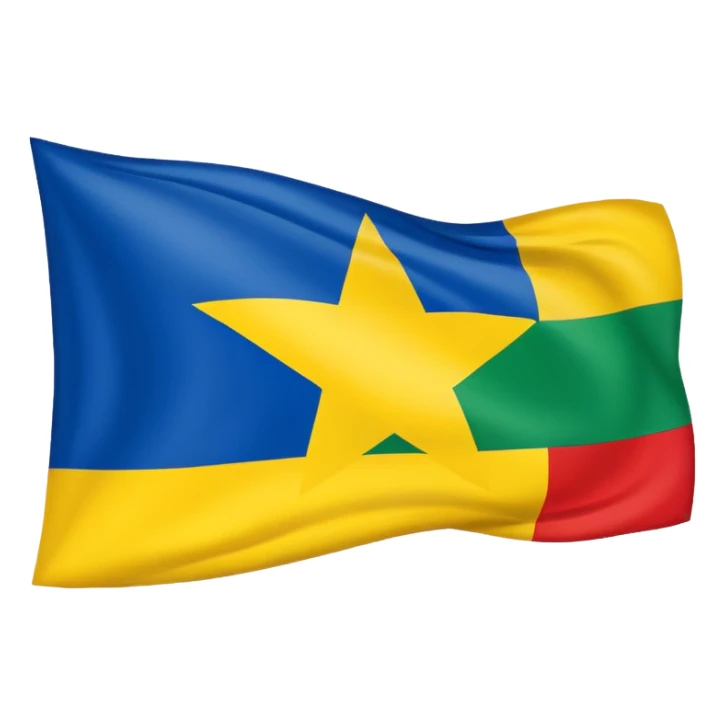 🇬🇦 flag up site and down site red colour centre middle white colour and for star red colour sticker