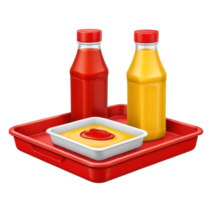 a ketchup and mustard tray sticker