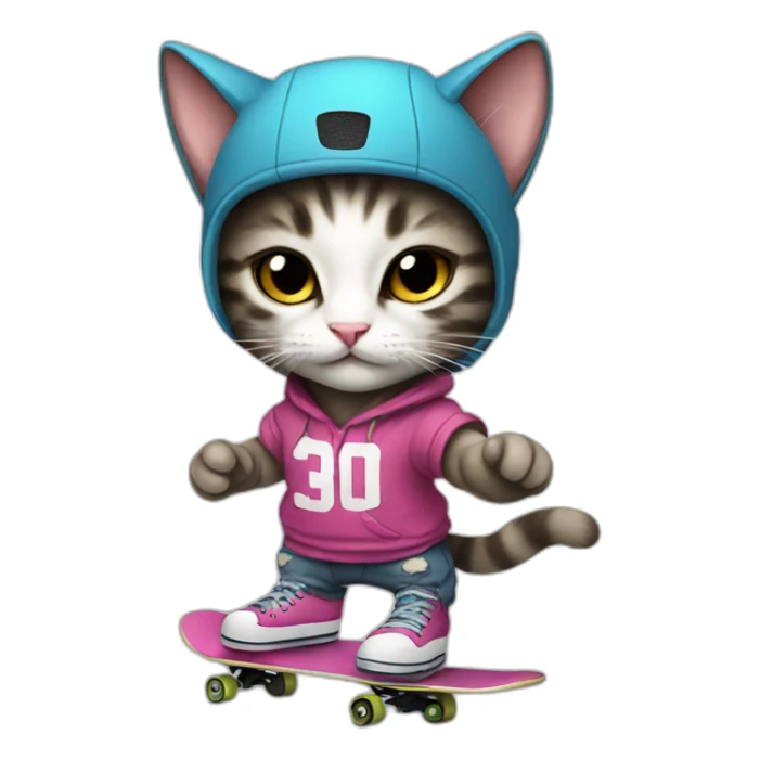 Skater Kitten dj sticker