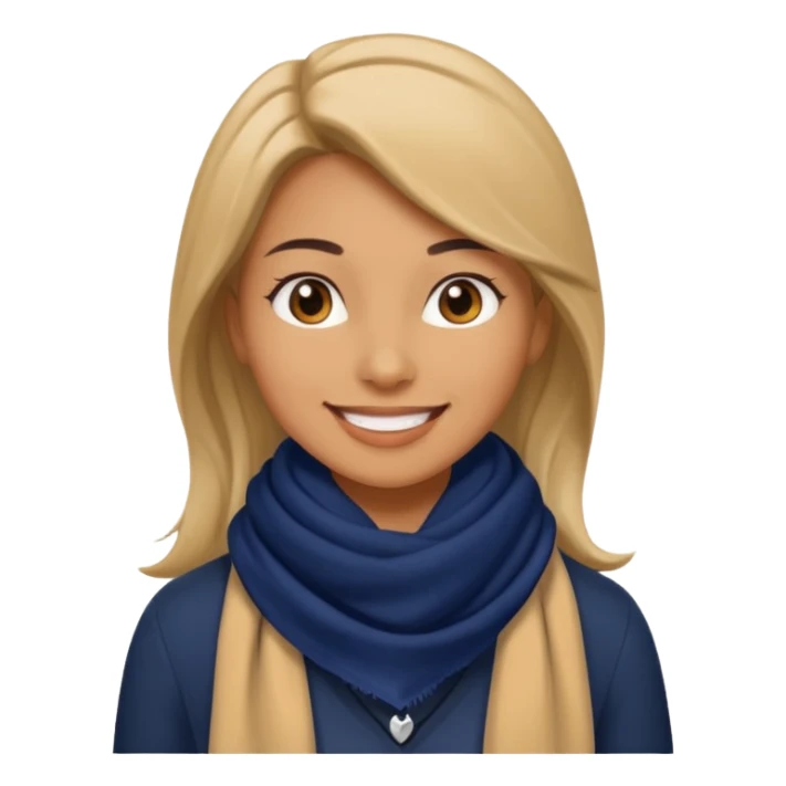 Woman with navy scarf. sticker