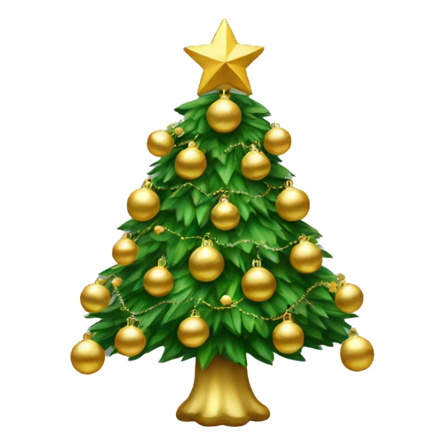 Christmas tree with gold ornaments  sticker