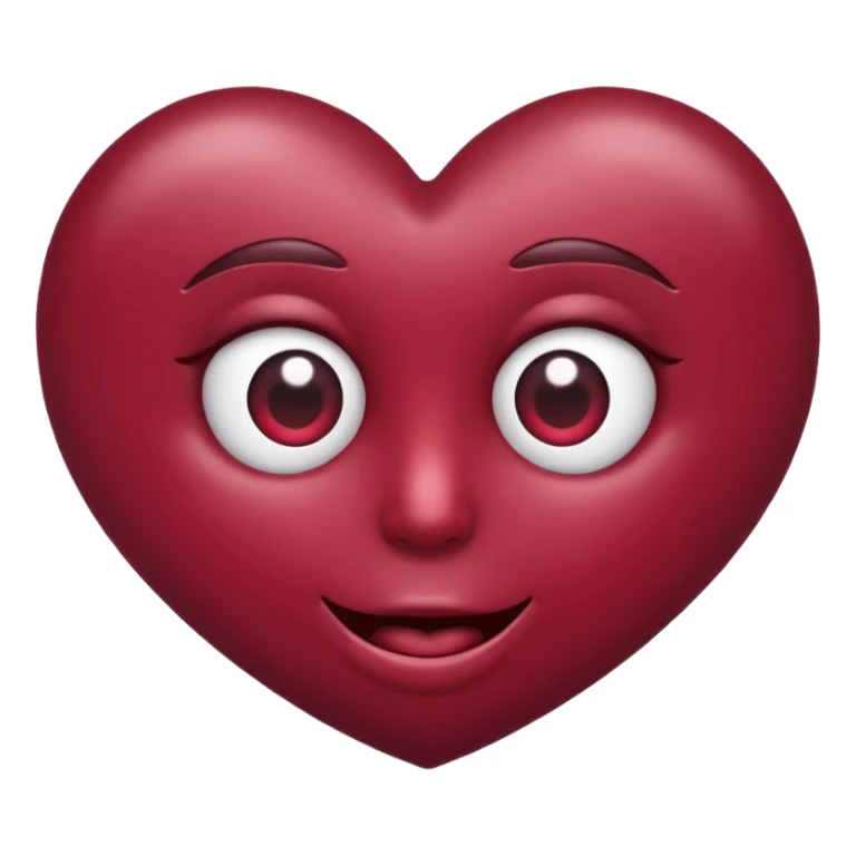 heart eyes emoji face in burgundy sticker