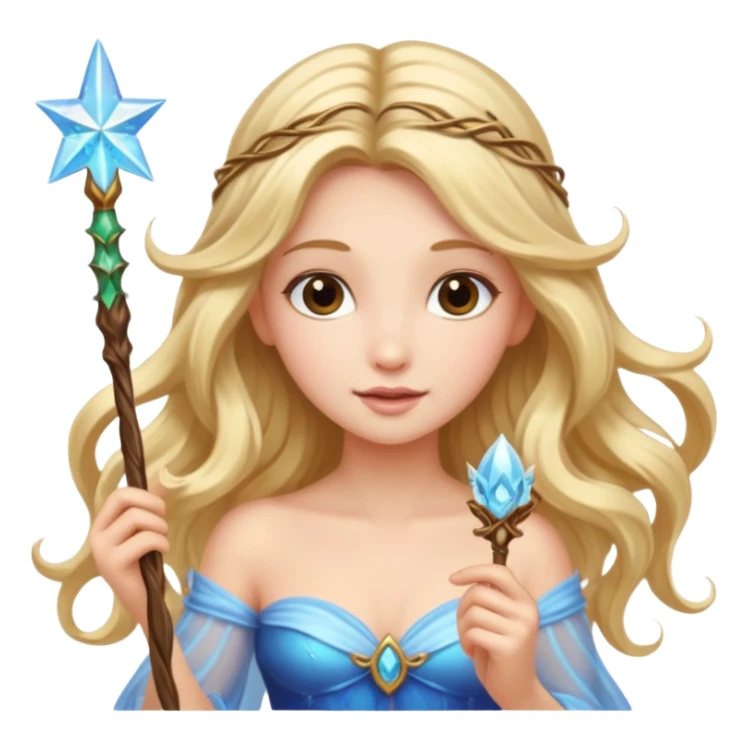 beautiful-haired fairy with a wand sticker