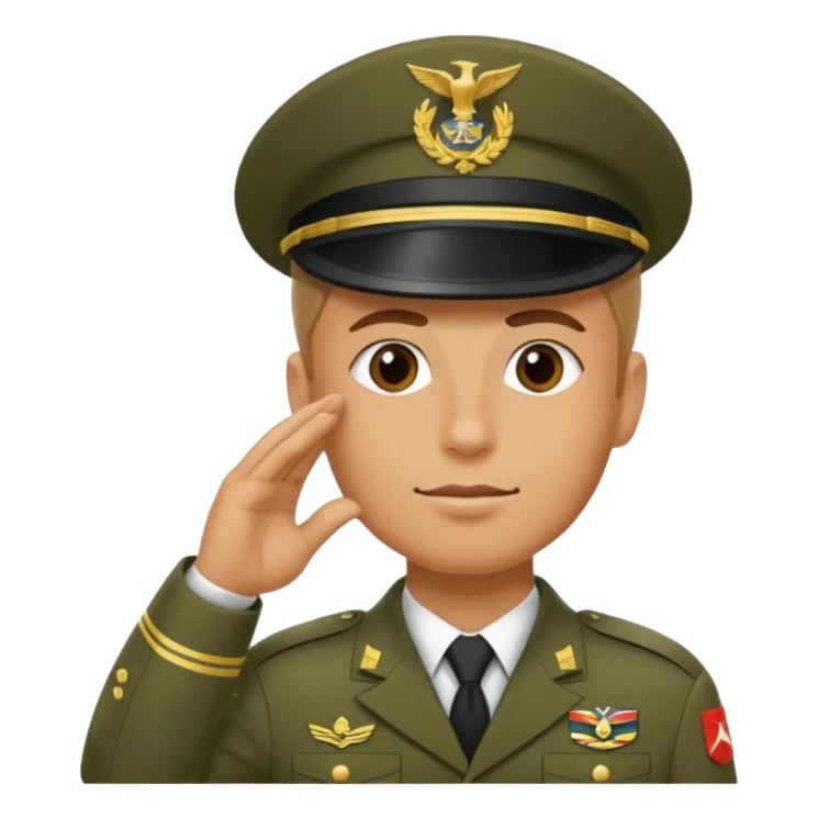 Soldat in uniform der salotiert und den Buchstaben S.A.S sticker