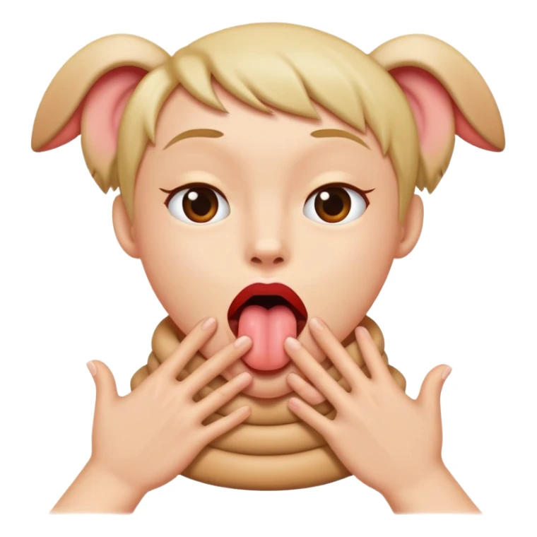 Hands around neck tongue sticks out sticker