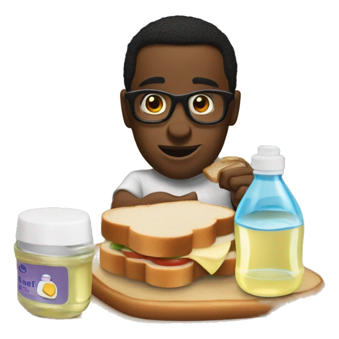 diddy putting baby oil on a sandwich  sticker
