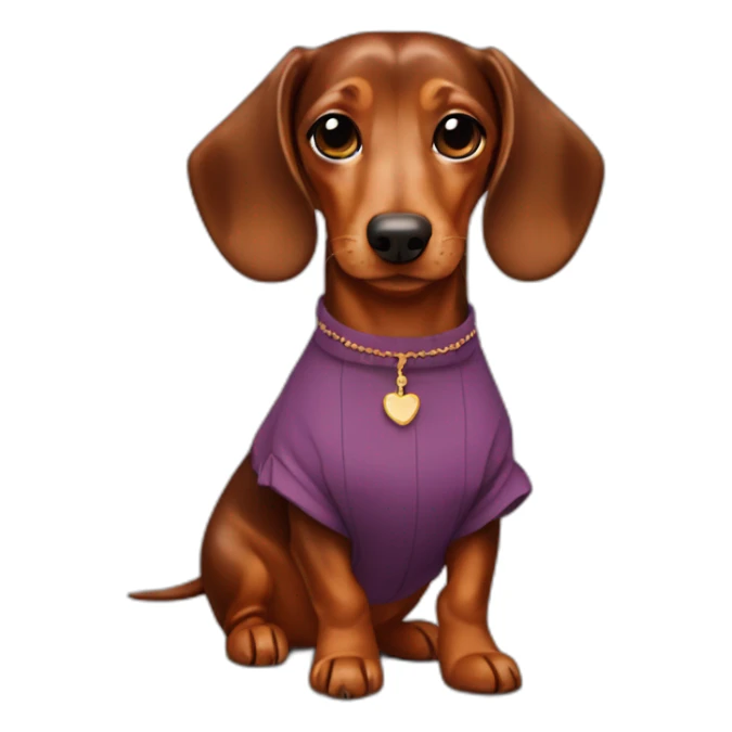 Cute Lady brown Dachshund with chilena dress sticker