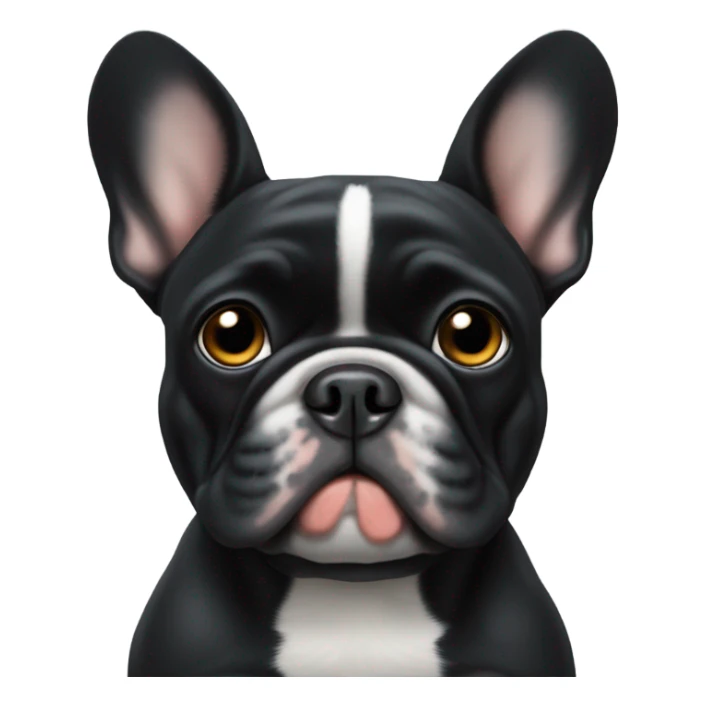 black French bulldog sitting sticker