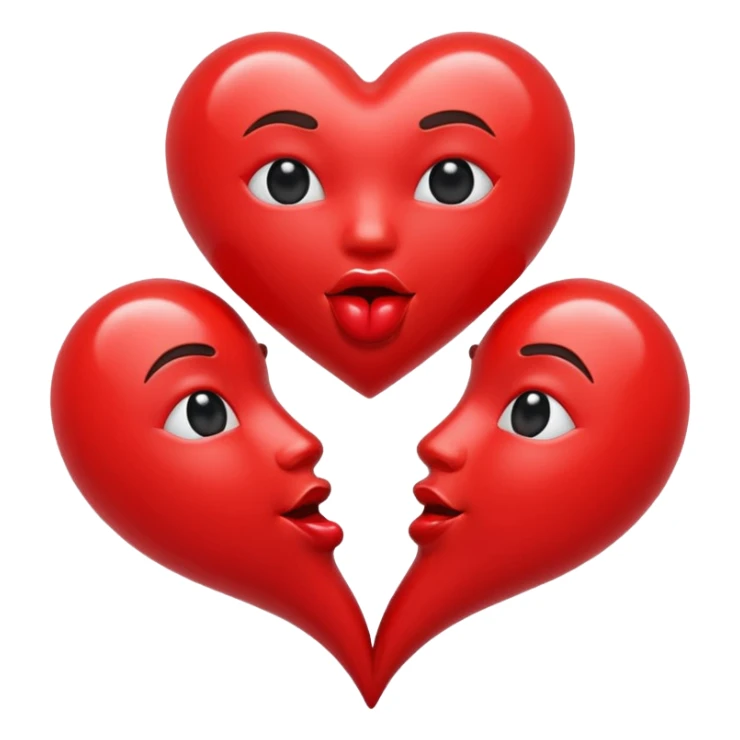 Heart shaped kiss emojis sticker