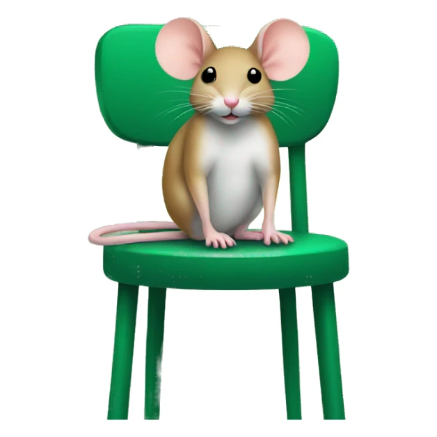 Create an emoji of a mouse sitting on a green stool sticker