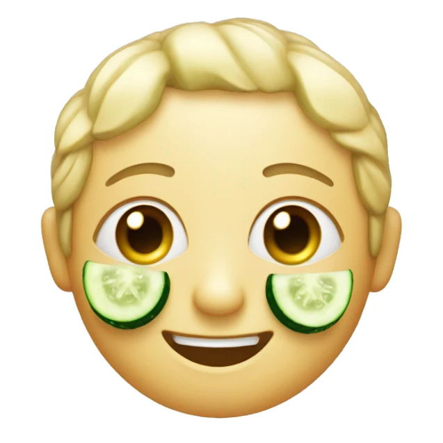 Happy face with cucumber on the eyes sticker