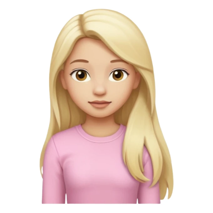 girl in light pink clothes, blonde with long hair, half sideways pose, variation 4 sticker
