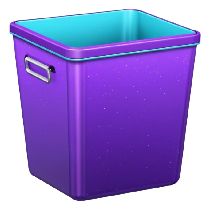 Glitter Purple and Cian  metal rubbish bin officer sticker