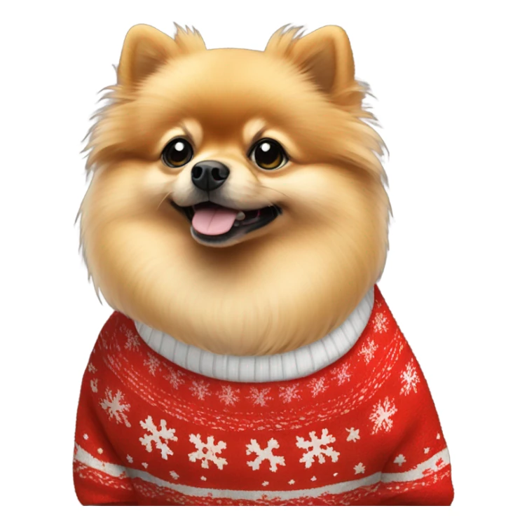 Pomeranian wearing Christmas sweater sticker