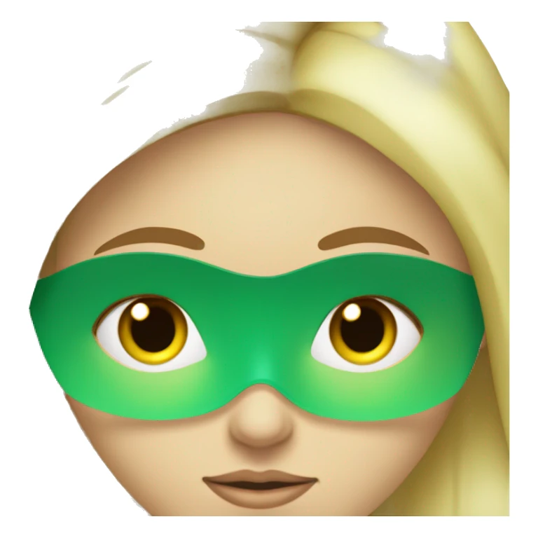Fille au yeux vert et blonde avec un masque de soin sur le visage sticker