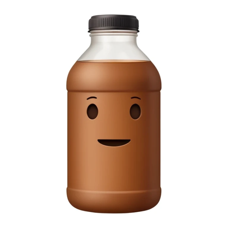 brown mate tea cup, 500ml, plastic, no face, no straw, no handle, not in a cup, white background sticker