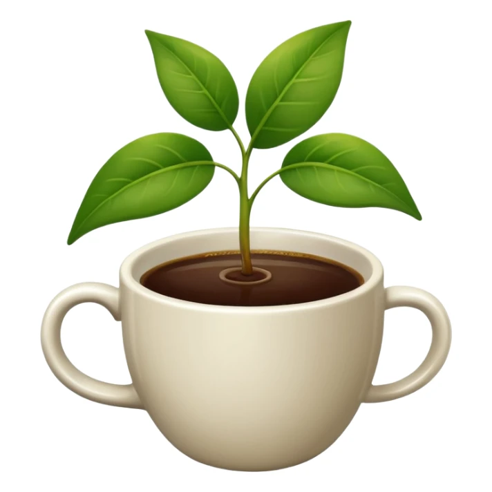 The plant behind of the cup of coffee  sticker