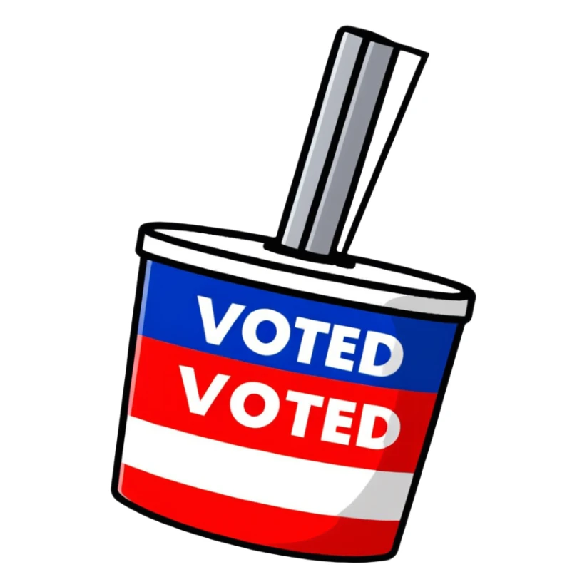 I Voted sticker with American flag colors sticker