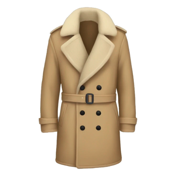 beige sherpa trench coat no person sticker