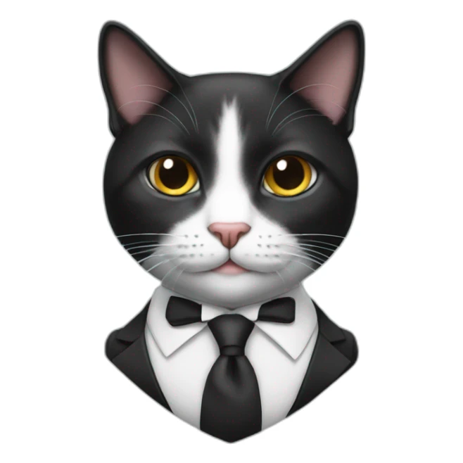 tuxedo cat, in a suit and tie sticker