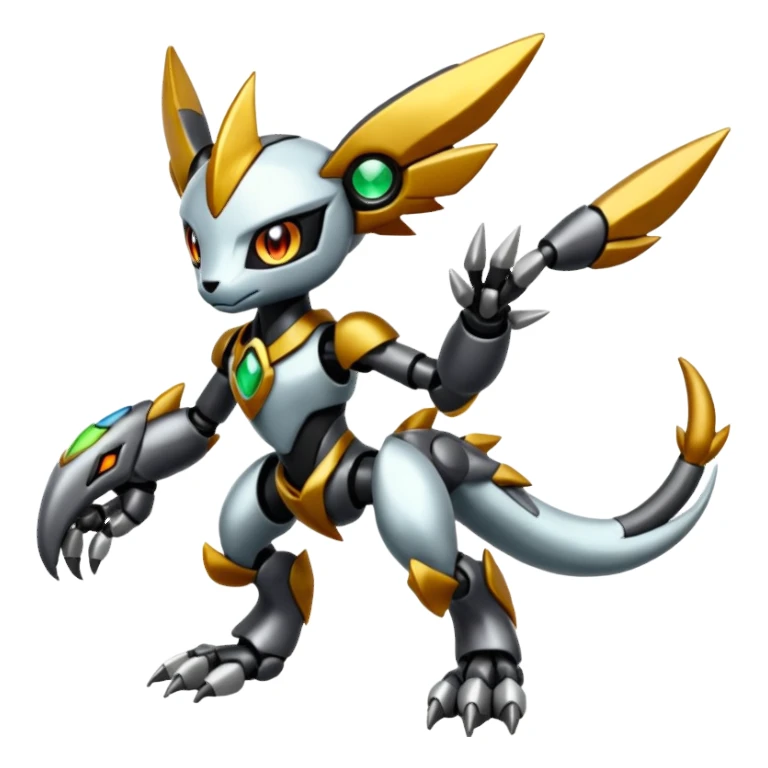Meloetta-Wargreymon-Vernid-Protogen-Pokémon-Digimon-Fakémon-fusion-hybrid-creature sticker