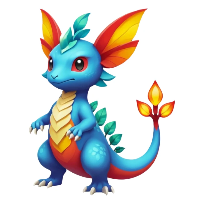 Elemental magical colorful exotic Pokémon-Fakémon-creature sticker