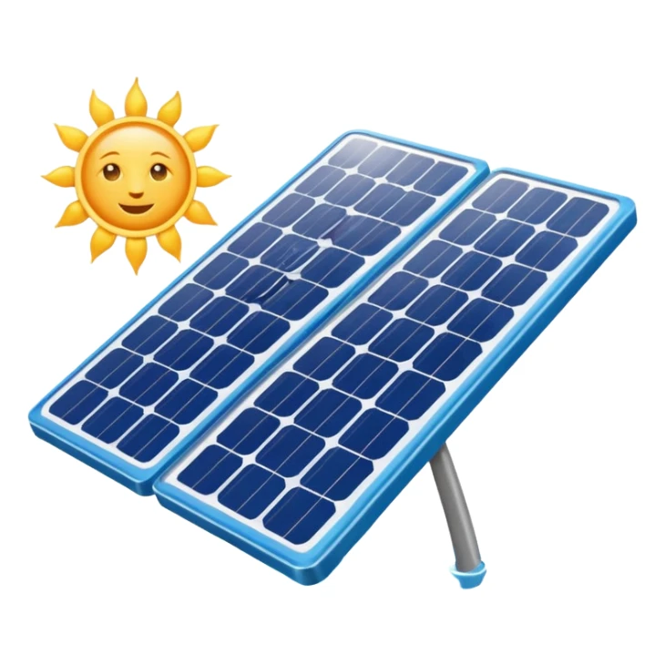 rectangualar solar panel with sun in background mainly using the color #4fd1d9 for the panel itself sticker