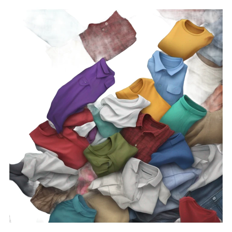 hand dropping shirt into pile of clothes sticker