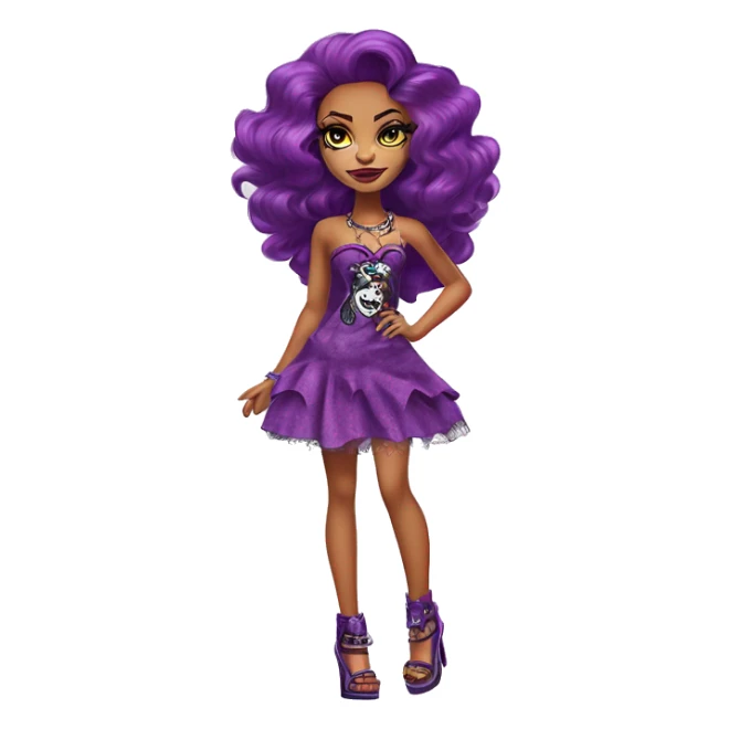 Monster high clawdeen wolf dressed in a skims dress with no shoes sticker