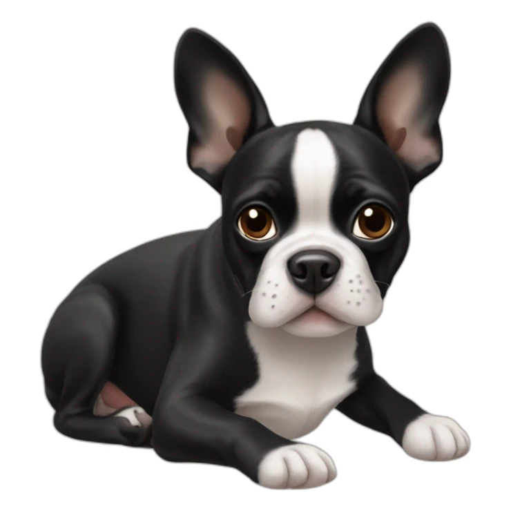 Black Frenchie Boston terrier mix sticker
